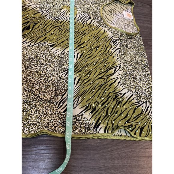 Vtg AL MAKDOOMI Kaftan Lounge Mumu Animal Print Safari Size S/M Dress Coverup - Picture 12 of 16